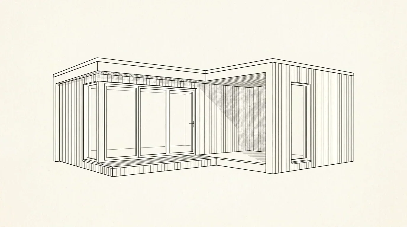 L-Shape with Terrace — garden room configuration