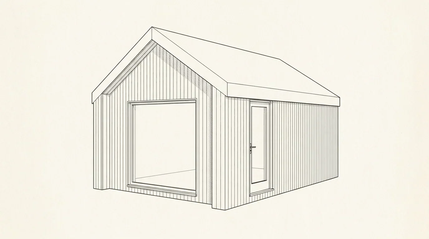 Pitched Gable Roof — garden room configuration