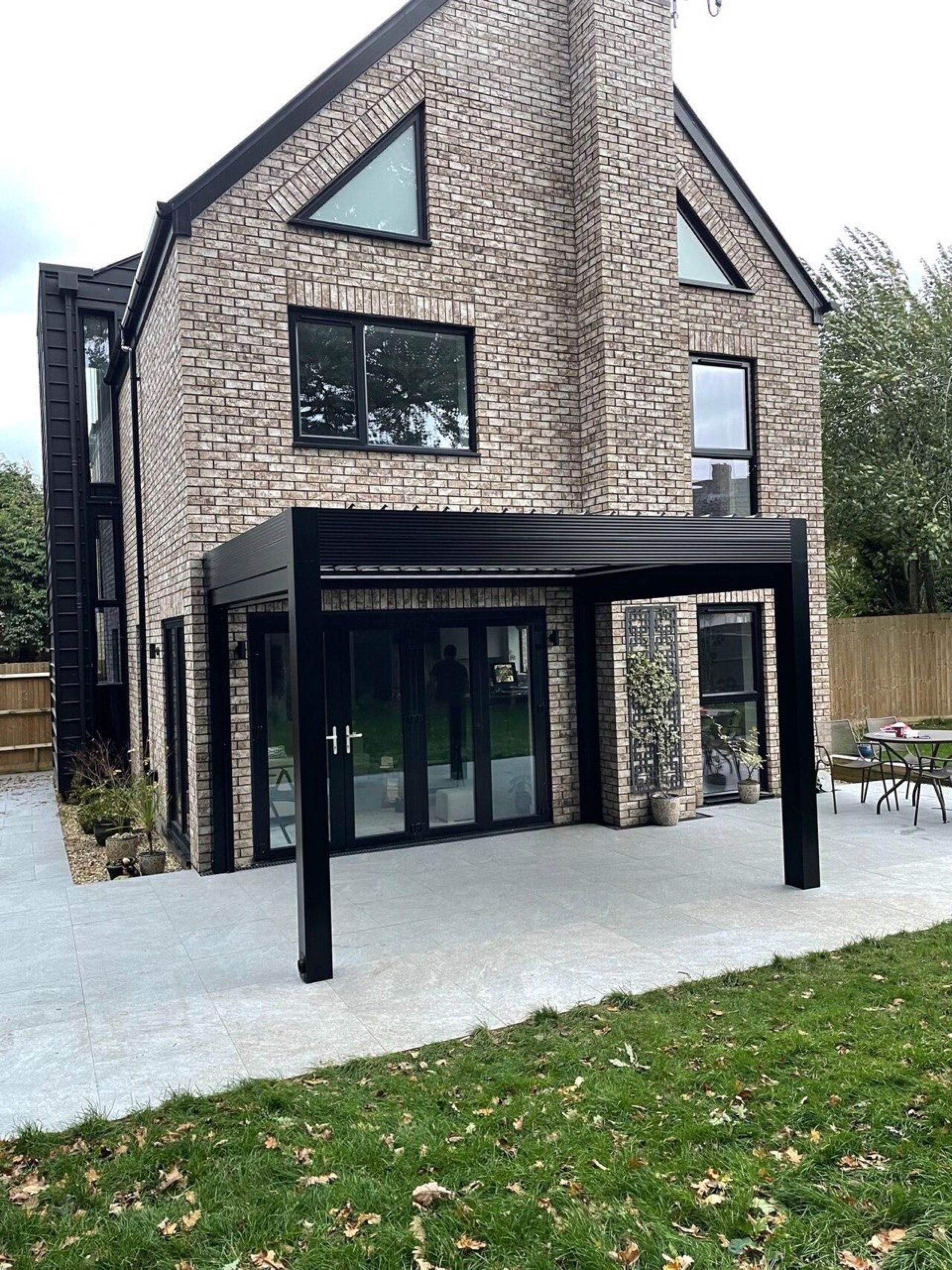 Timber pergola dining area