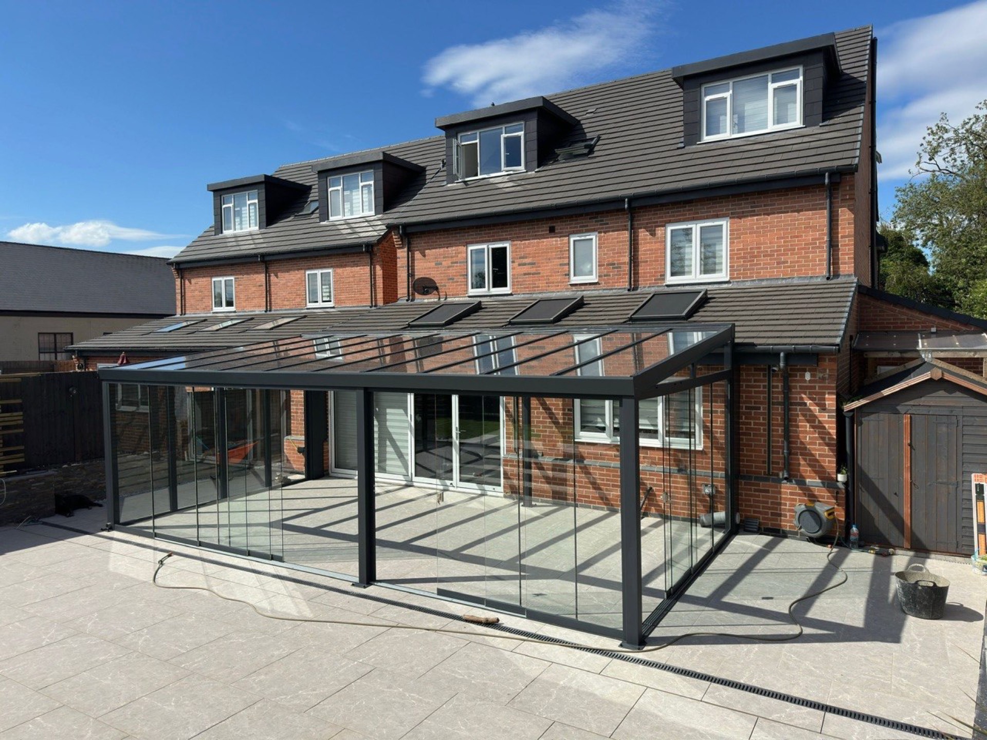 Pergola wide garden view