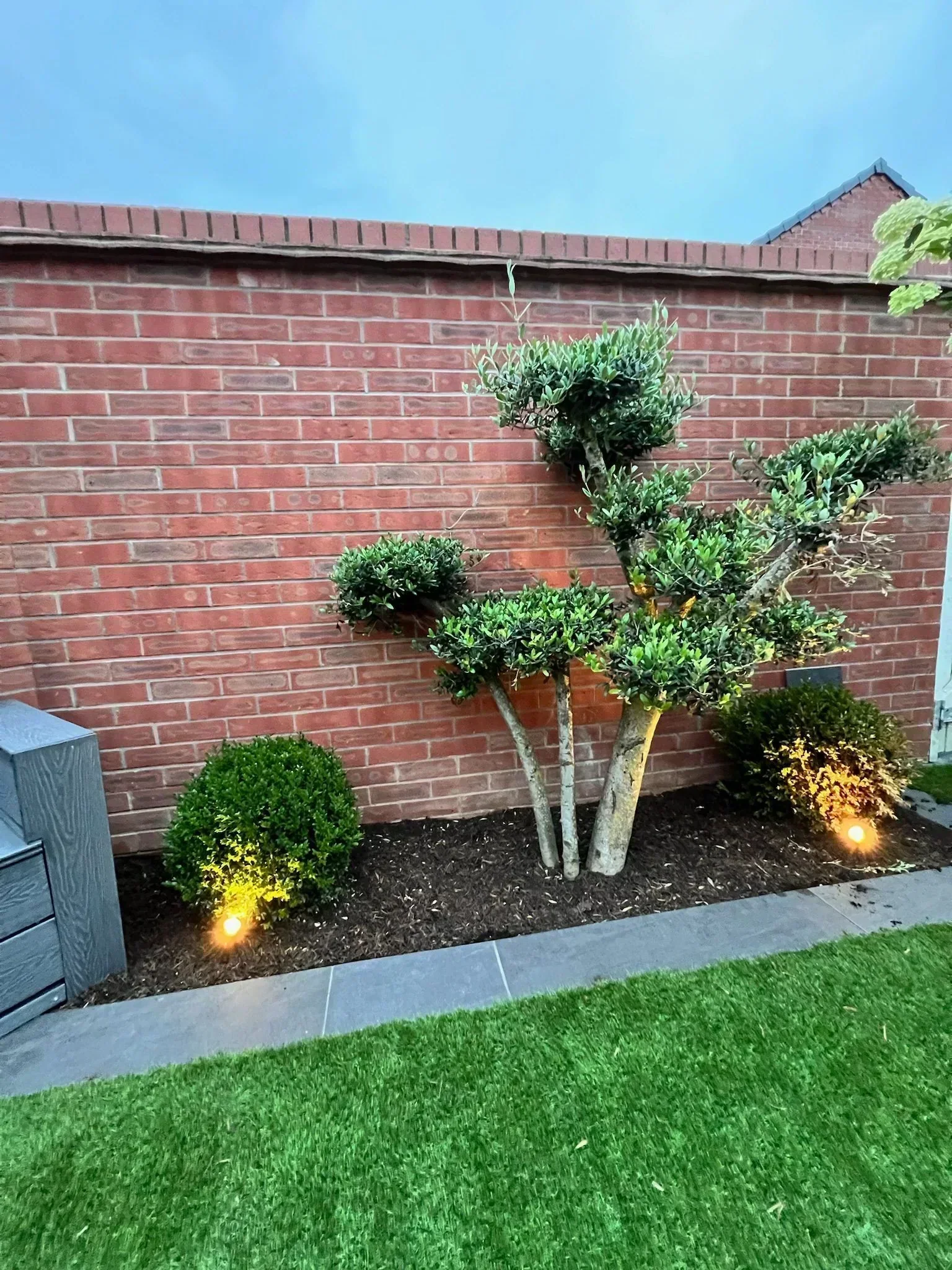 Pergola with Outdoor Kitchen & Water Feature — photo 10
