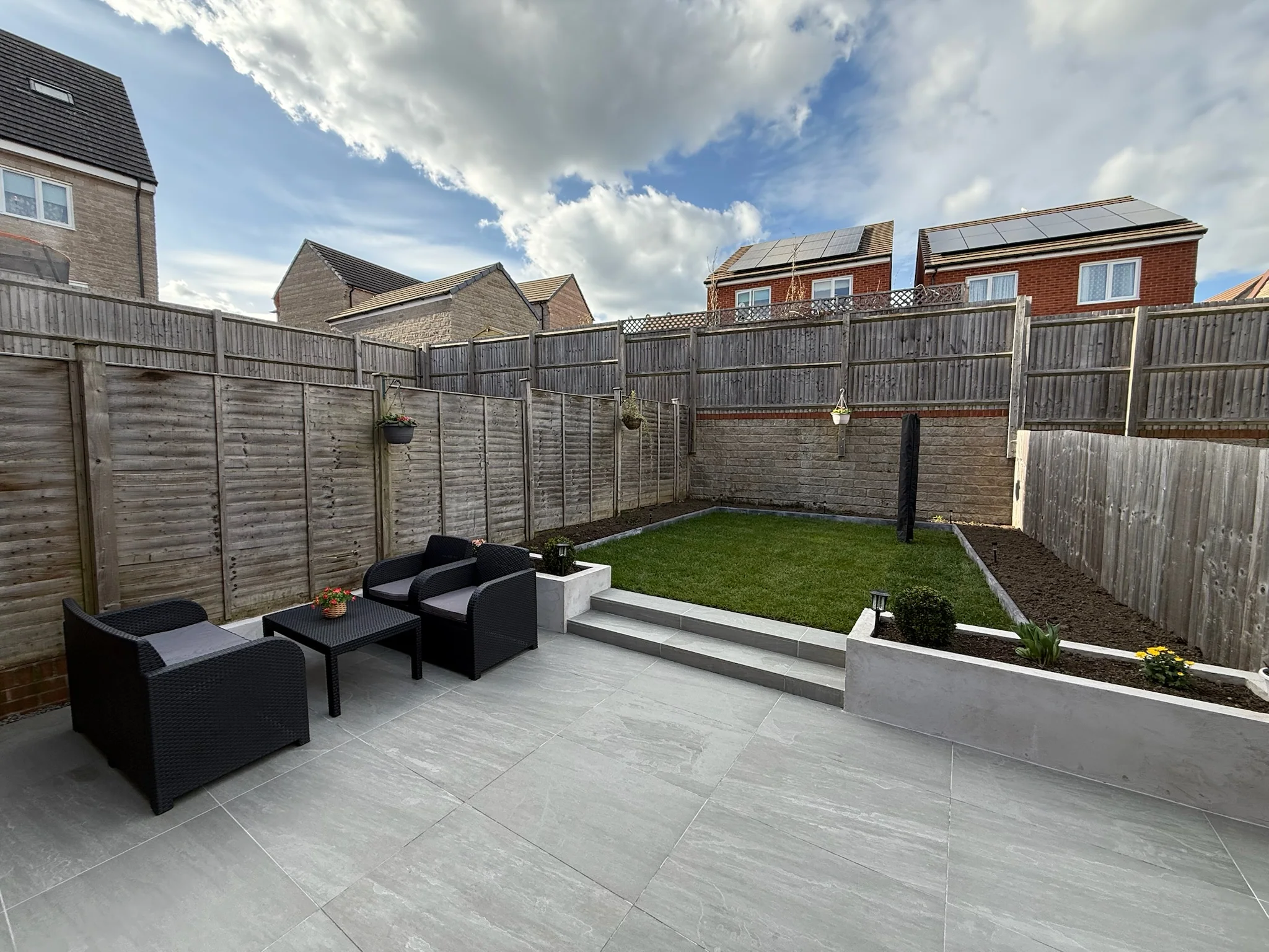New Build Garden with Raised Planters in Swindon